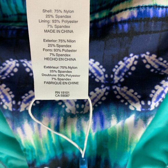 Bleu Rod Beattie Womens Navy Printed Ruched-Back Bikini Bottoms Size 10 NWT 9934 - Picture 4 of 9